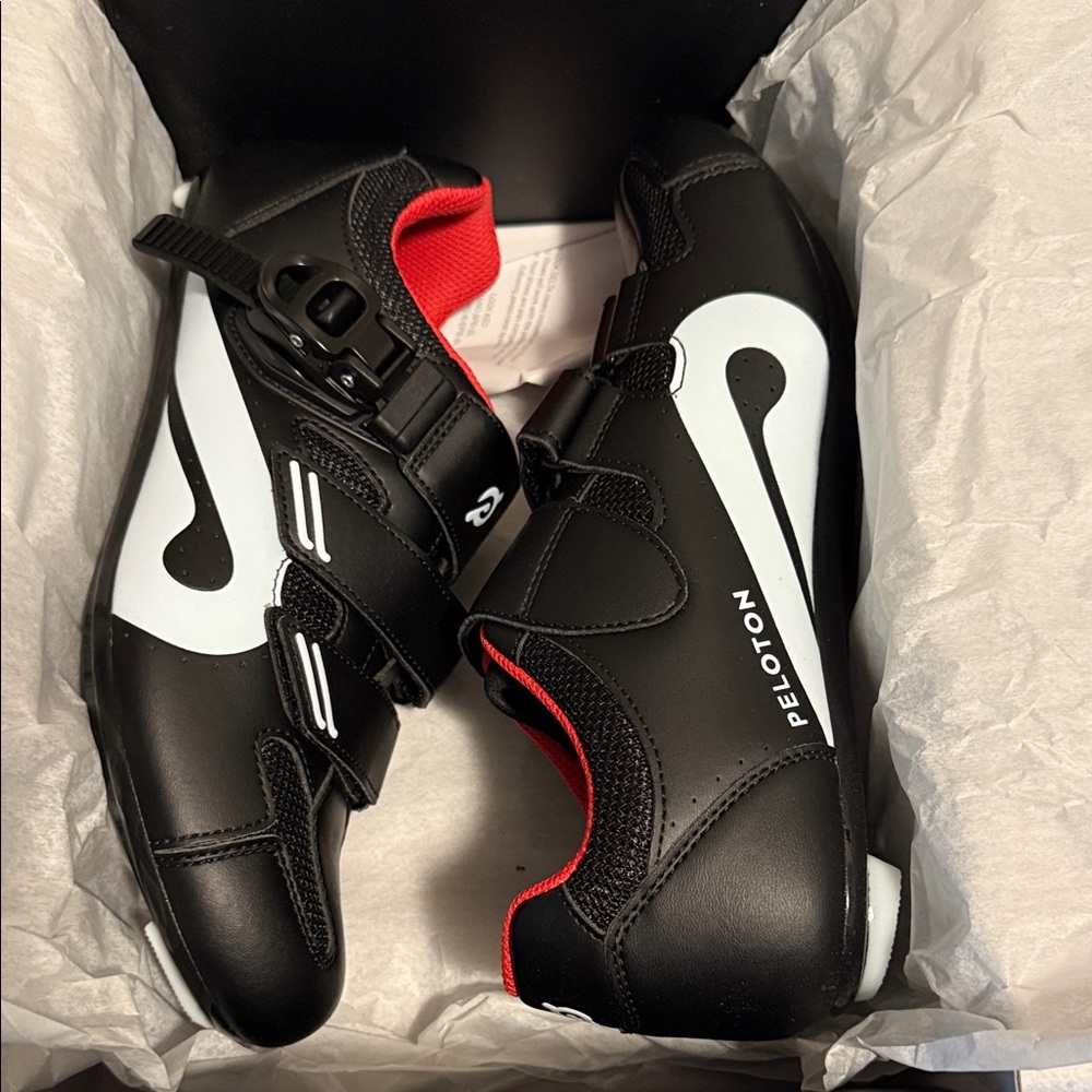 Peloton Black and White Cycling Shoes